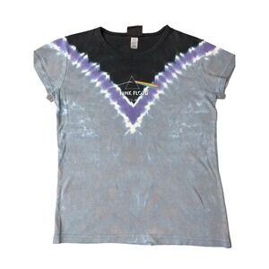 Vtg Liquid Blue Pink Floyd T-Shirt Tie Dye Prism Graphic Band Tee Large made USA